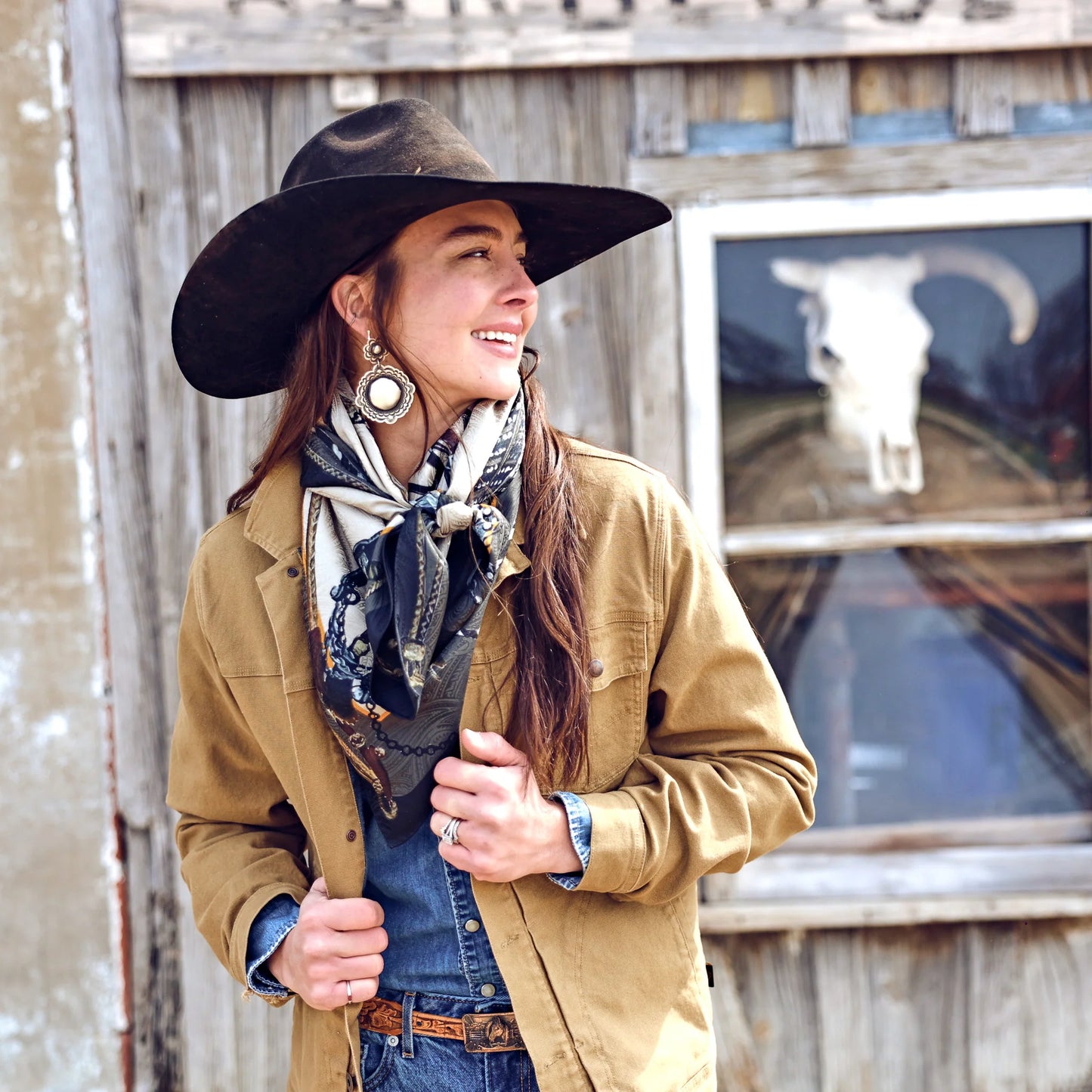 Fringe Blue Label "Bridles" Silk Scarf
