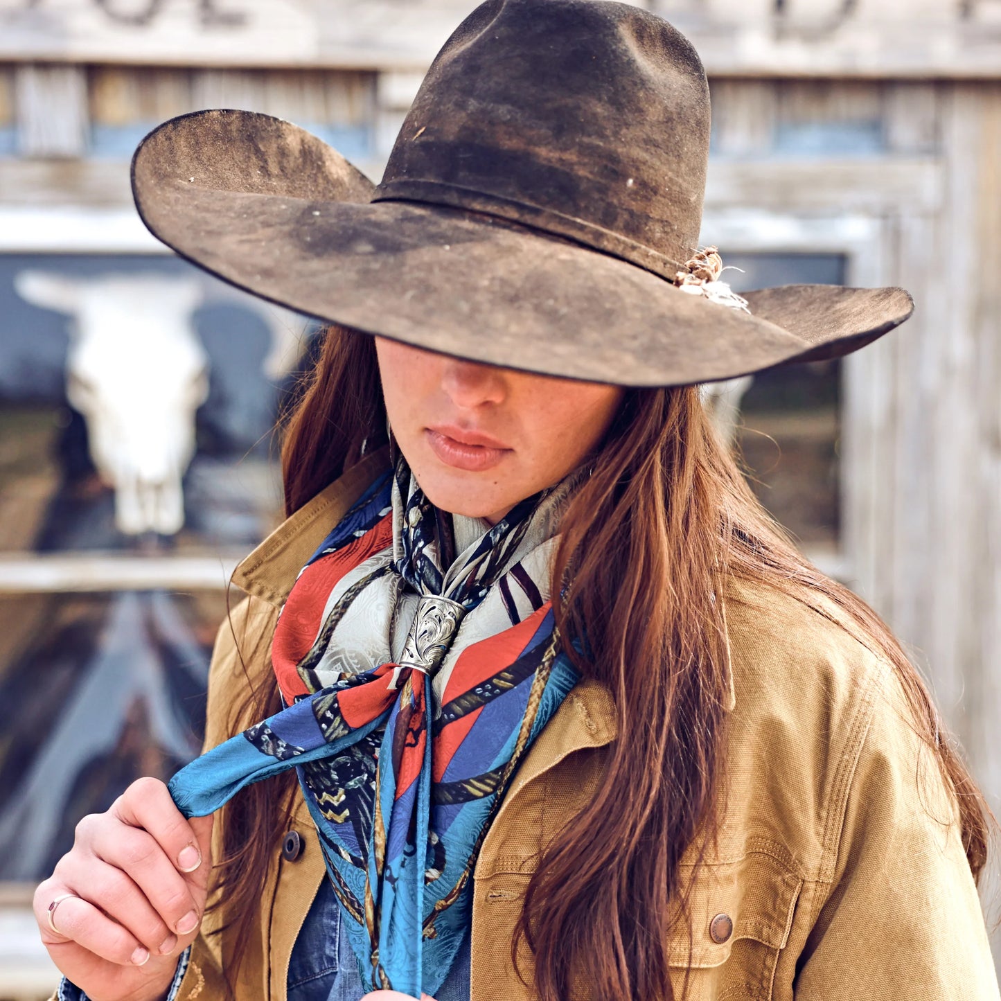Fringe Blue Label "Bridles" Silk Scarf