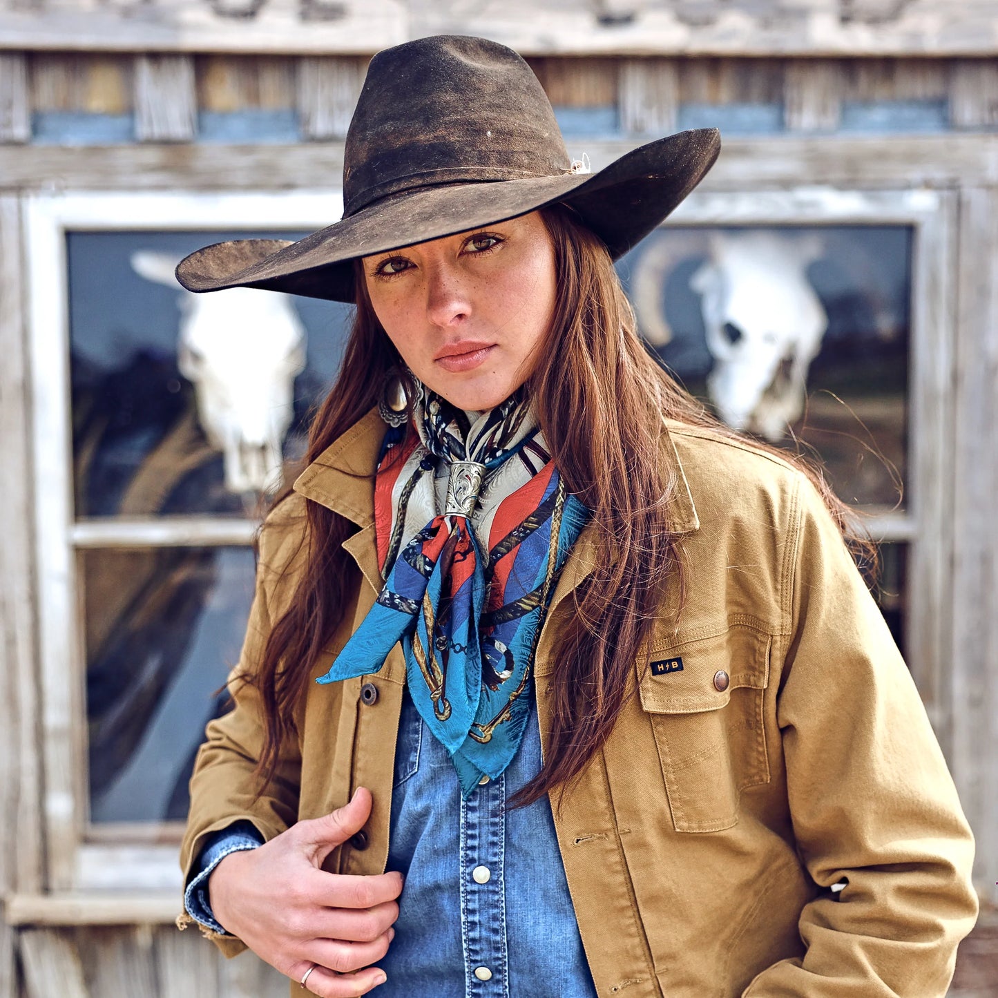 Fringe Blue Label "Bridles" Silk Scarf