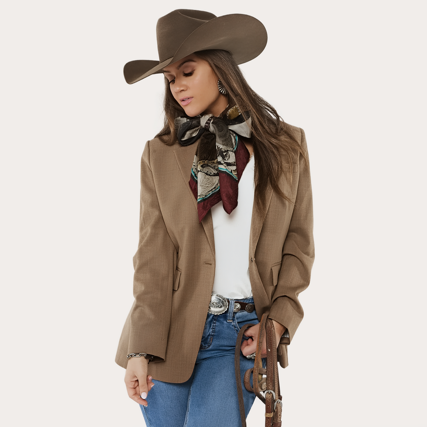 Fringe Blue Label "Gettin' Western" Silk Scarf