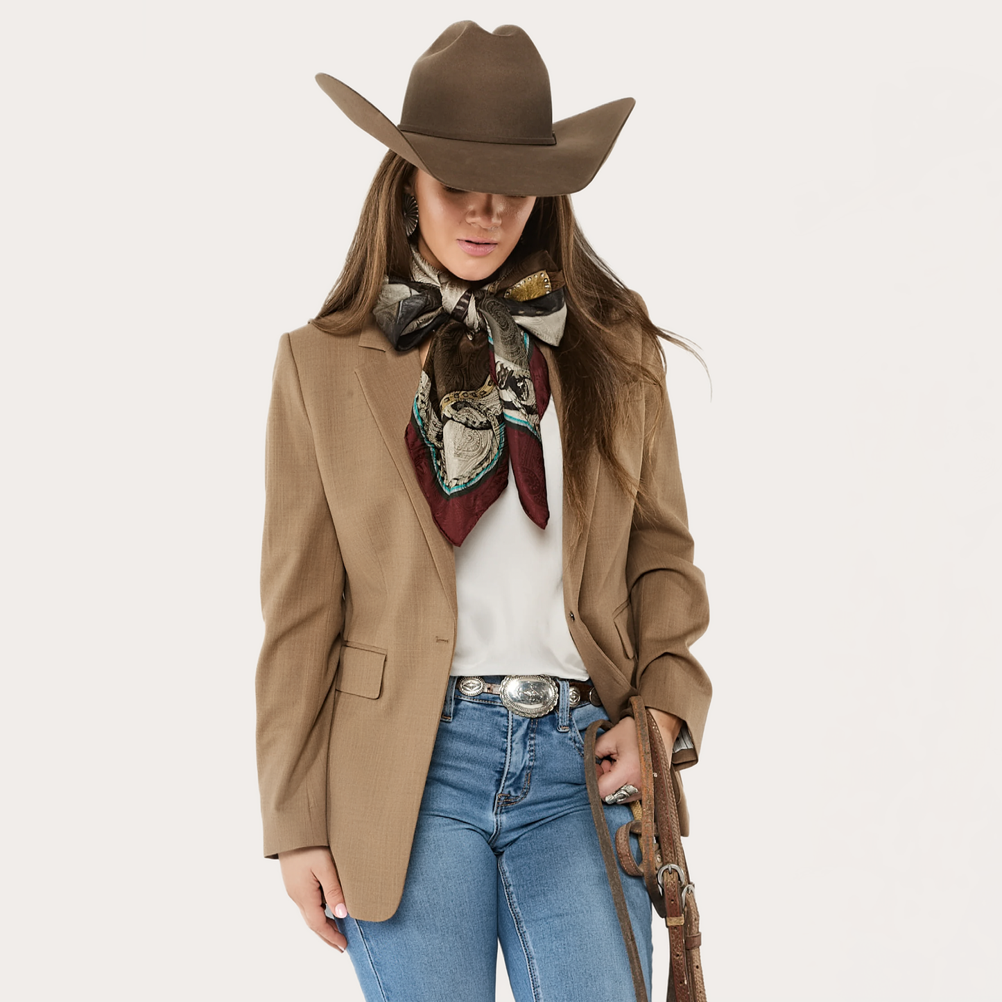 Fringe Blue Label "Gettin' Western" Silk Scarf