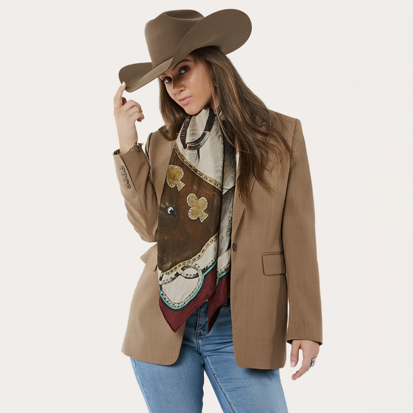 Fringe Blue Label "Gettin' Western" Silk Scarf