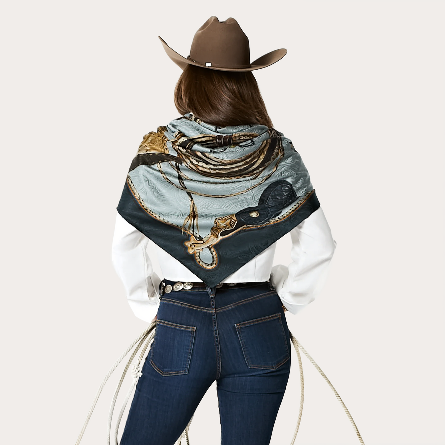 Fringe Blue Label "Gettin' Western" Silk Scarf