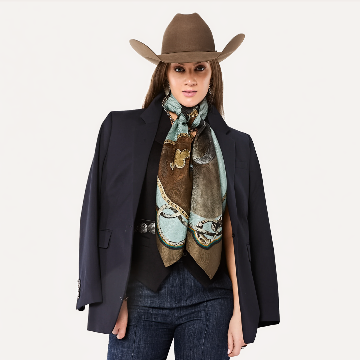 Fringe Blue Label "Gettin' Western" Silk Scarf