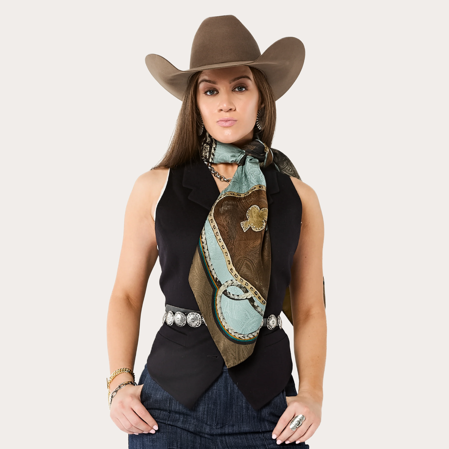 Fringe Blue Label "Gettin' Western" Silk Scarf
