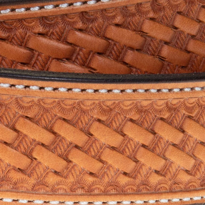 Texas Saddlery Basket Stamped Leather Belt