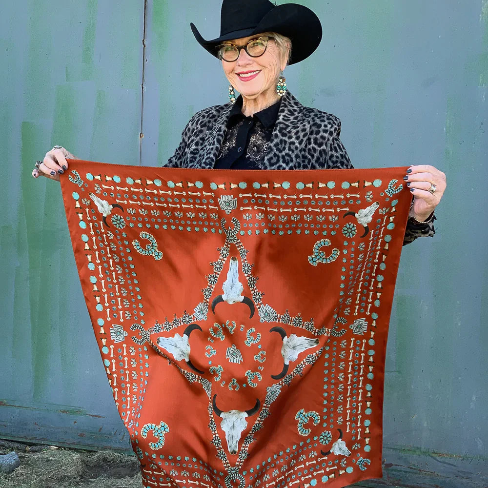 Fringe "Squash Blossomed" Silk Wild Rag
