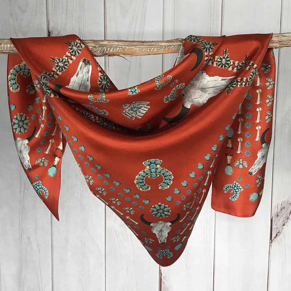 Fringe "Squash Blossomed" Silk Wild Rag