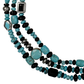 Kingman Turquoise, Onyx, and Silver Bead Multi-Strand Necklace by Christin Wolf