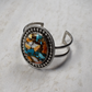 Kingman Turquoise, Spiny Oyster & Brass Composite Cuff by Raquel & Leonard Hurley
