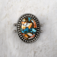 Kingman Turquoise, Spiny Oyster & Brass Composite Cuff by Raquel & Leonard Hurley