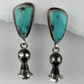Kingman Turquoise and Squash Blossom Earrings by Gilbert Nez