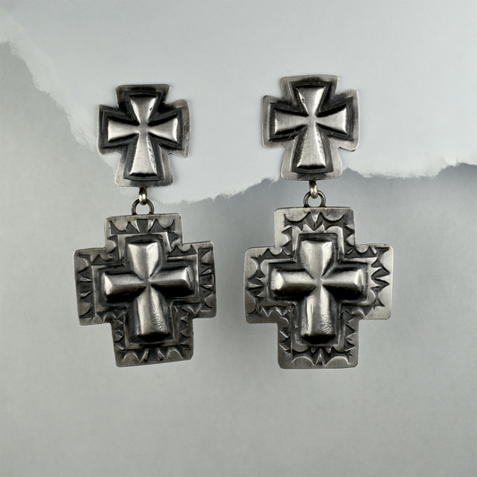 Maltese Style Cross Earrings by Ronnie Wille