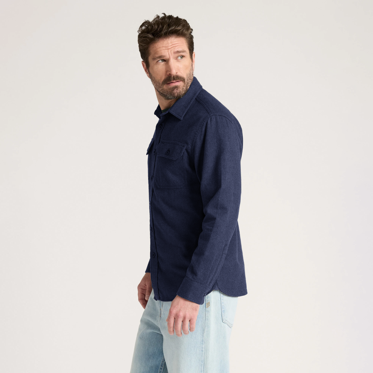 Pendleton Men's Burnside Cotton Flannel Shirt - Navy Heather