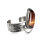 Montana Agate Stirrup Stamped Tapered Cuff by Delbert Secatero