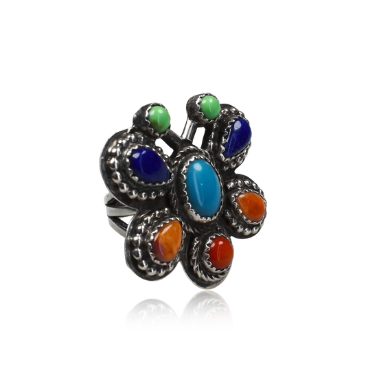 Multi-Stone Hand-Tooled Butterfly Ring by Garrison Boyd