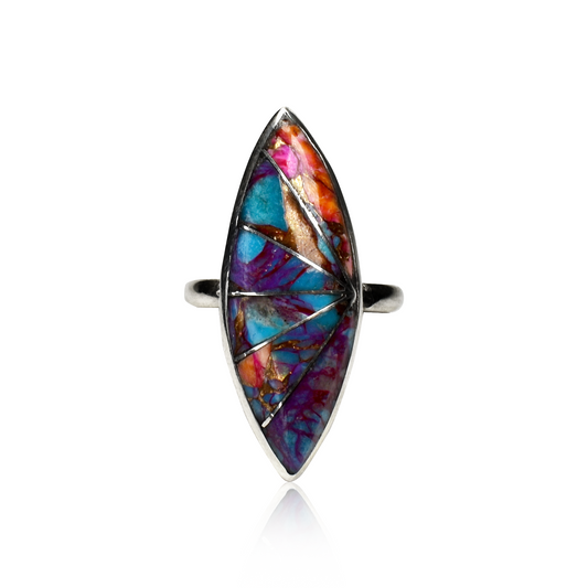 Multi Stone Channel Inlay Marquise Ring