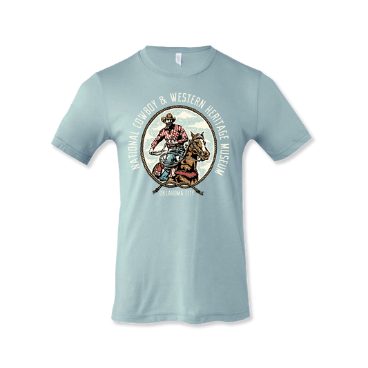 NCWHM Cowboy Lasso Graphic Tee - Dusty Blue
