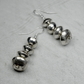 Navajo Sterling Silver Hand Stamped Pillow Bead Earrings by Jeff Largo