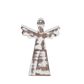 Nested White Wash Wooden Angel Figurines