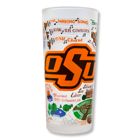 Oklahoma State University Frosted Drinking Glass