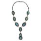 Oval Kingman and Royston Turquoise Scalloped Edge Lariat Necklace by Teller Indian Jewelry