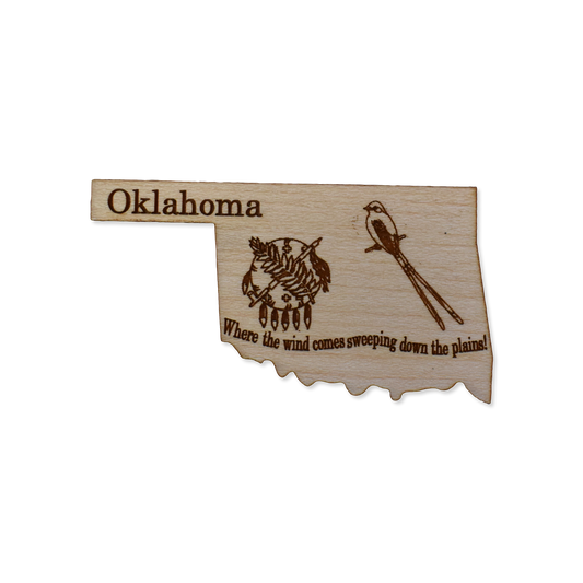 Oklahoma Shield/Scissortail Wood Magnet