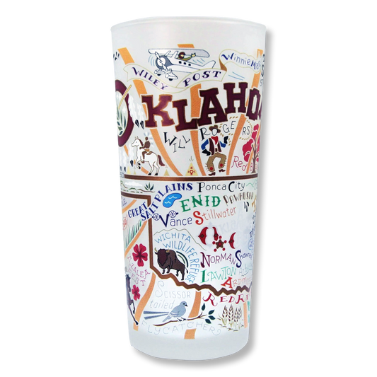 Oklahoma Frosted Drinking Glass