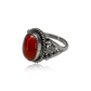 Oval Red Spiny Oyster Ring with Floral Accents
