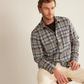 Pendleton Men's Harrison Merino Shirt- Navy/Grey Plaid