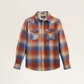 Pendleton Men's Plaid Snap-Front Western Canyon Shirt - Brick/Blue Ombre