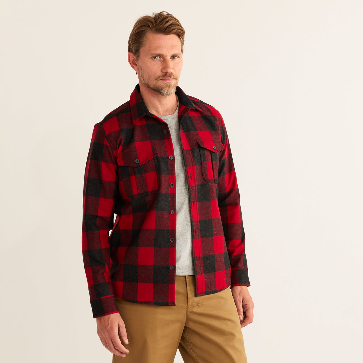 Pendleton Men's Scout Shirt - Red/Oxford Buffalo Check