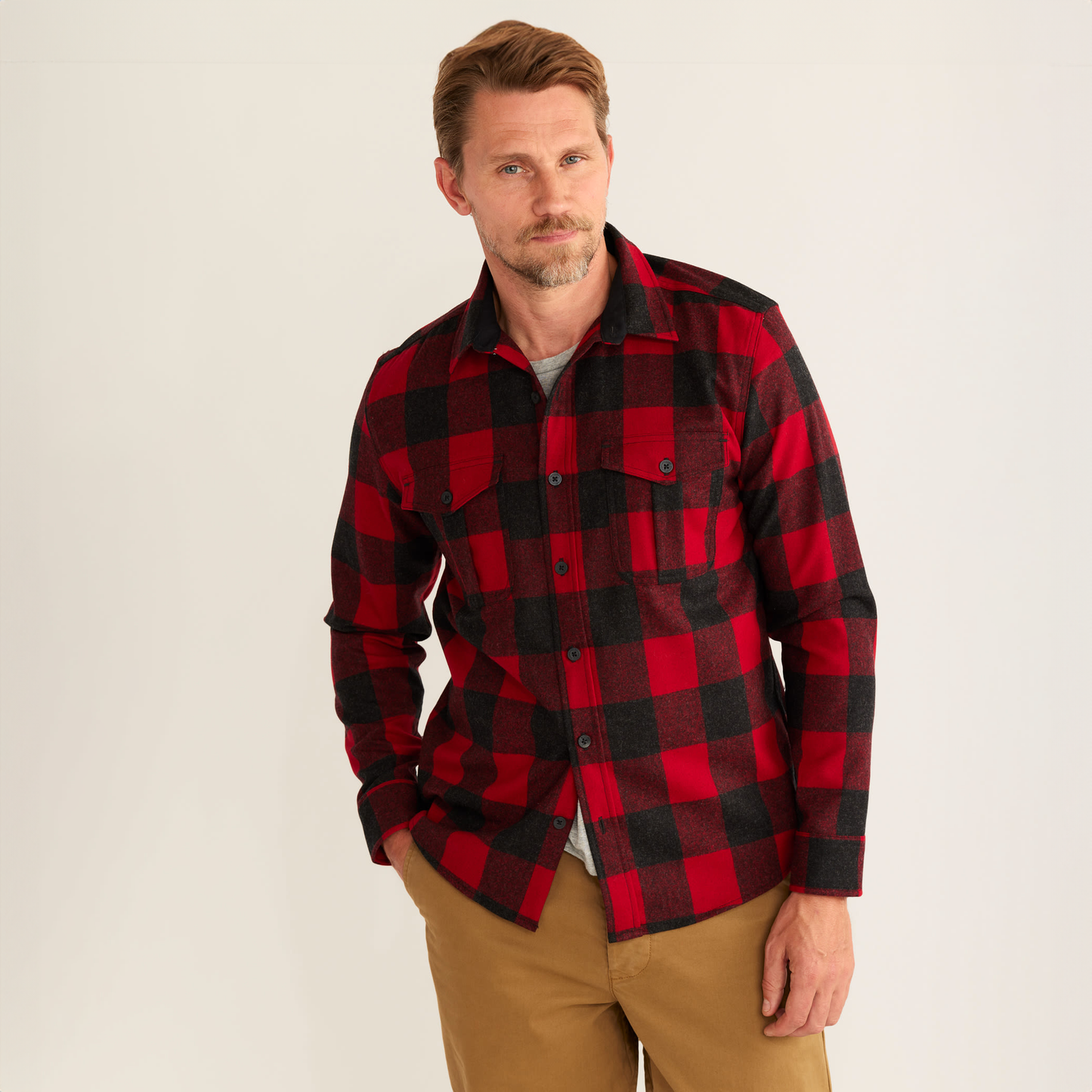 Pendleton Men's Scout Shirt - Red/Oxford Buffalo Check