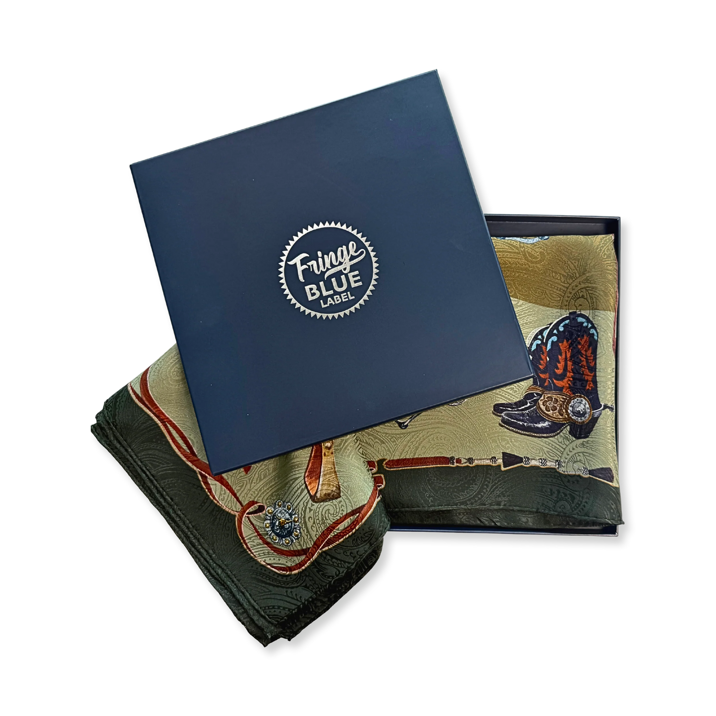 Fringe Blue Label "Ranch Gear" Silk Scarf