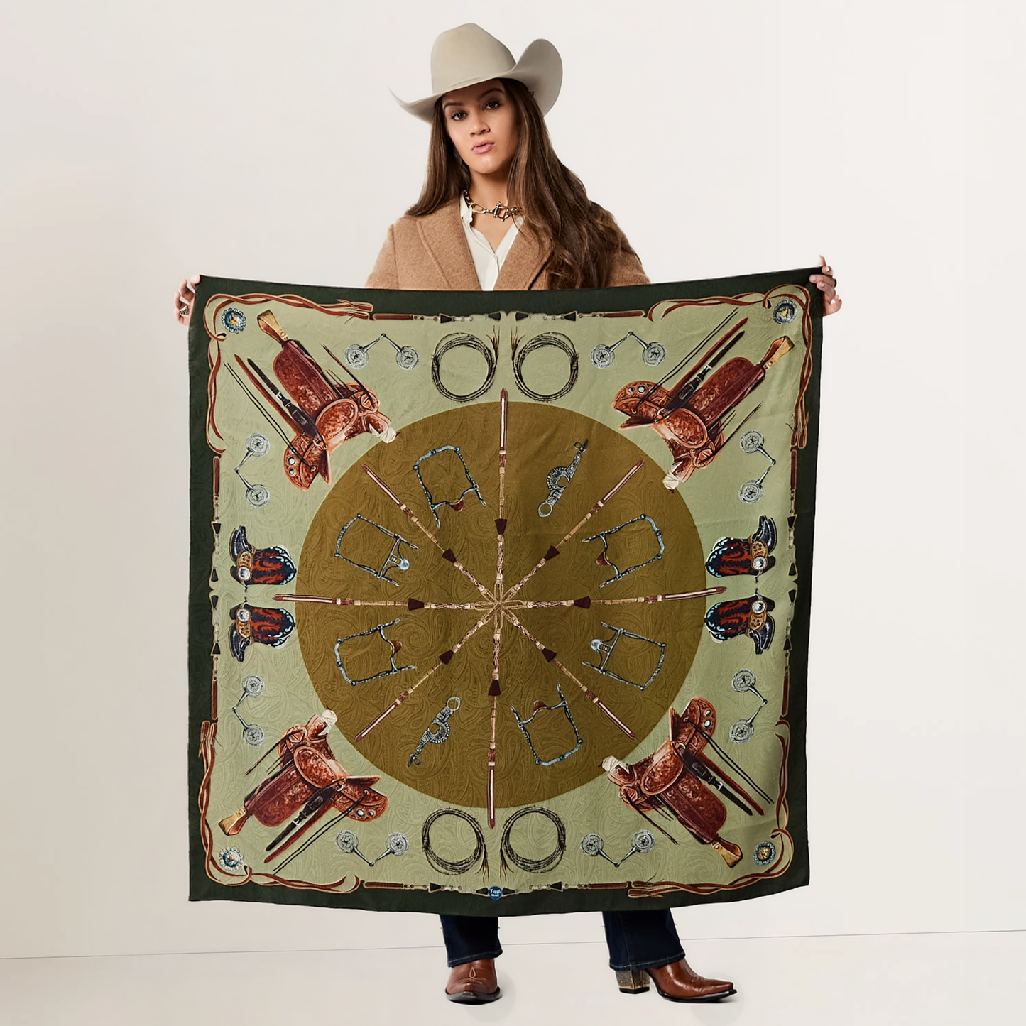 Fringe Blue Label "Ranch Gear" Silk Scarf