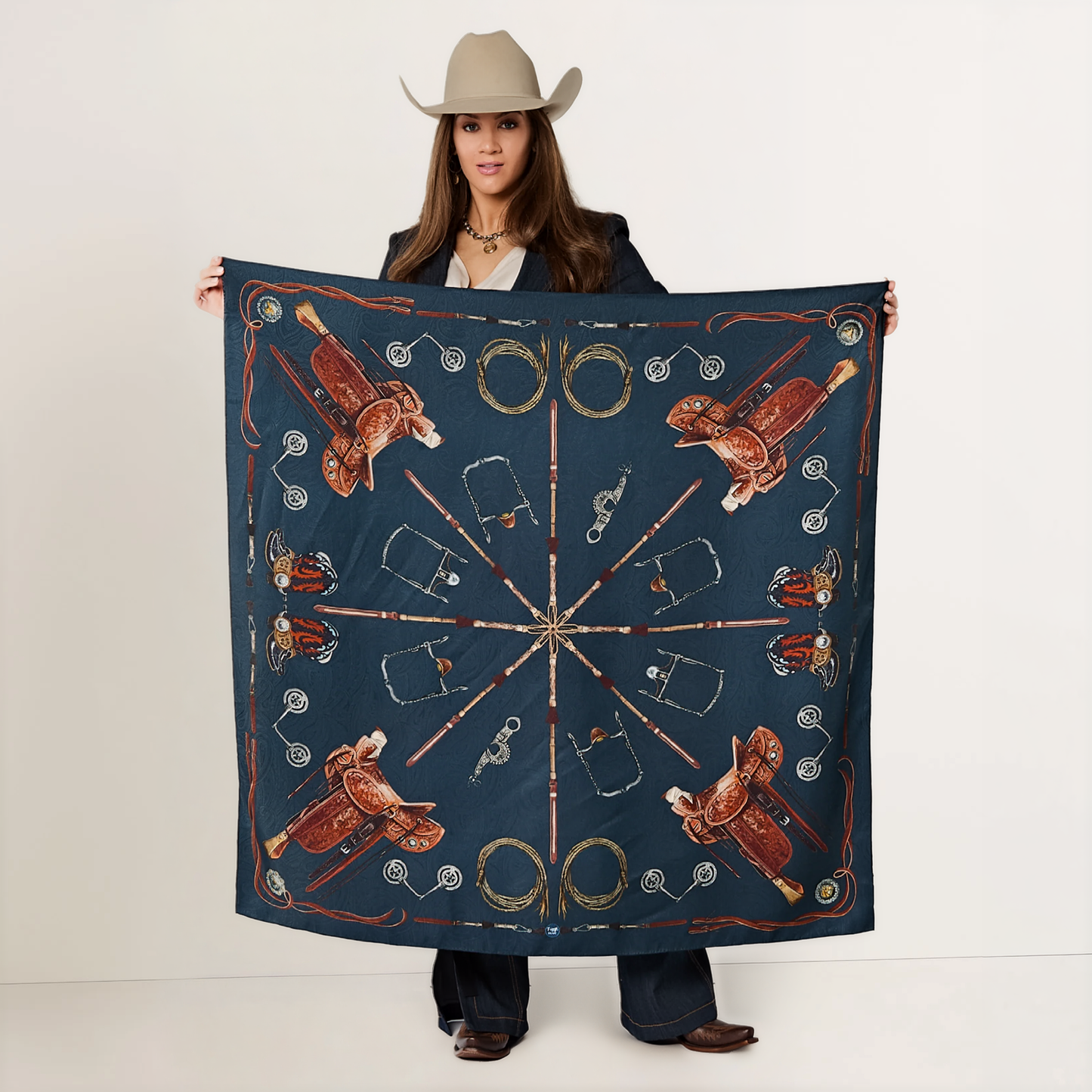 Fringe Blue Label "Ranch Gear" Silk Scarf