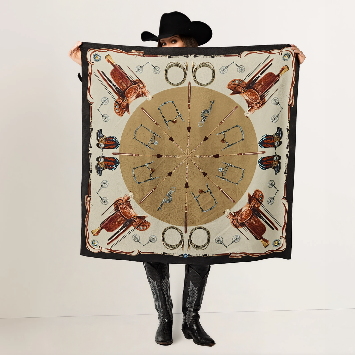 Fringe Blue Label "Ranch Gear" Silk Scarf