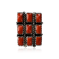 Rectangular Nine Stone Noble Coral Ring by Shirley Henry