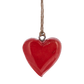 Red and Green Mango Wood Mini Heart Ornaments