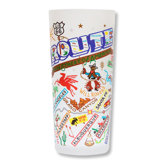Route 66 Frosted Drinking Glass