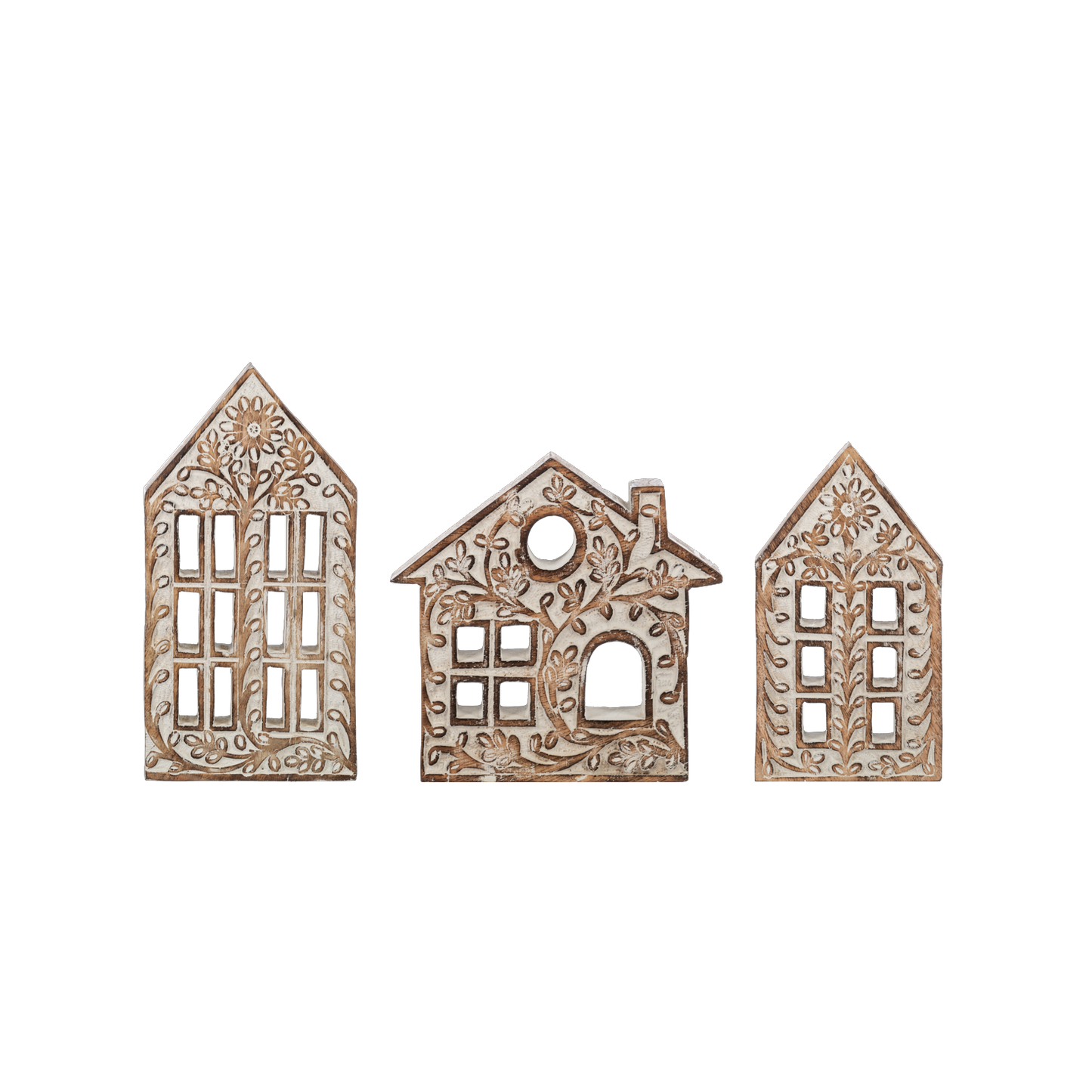 Scrollwork Wooden Village Houses