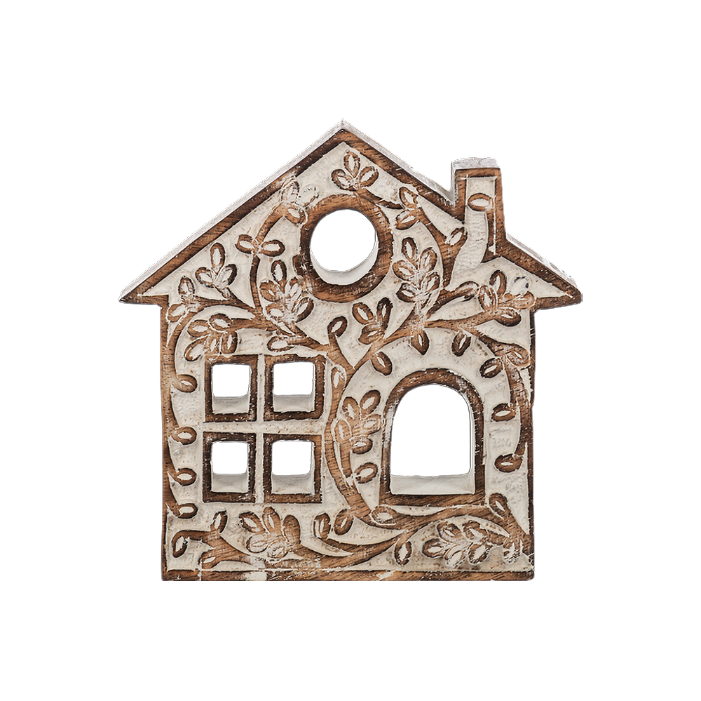 Scrollwork Wooden Village Houses