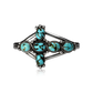 Skyward Grace Six Stone Kingman Turquoise Cross Cuff by Will Denetdale