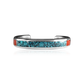 Sleek Channeled Cuff with Chip Inlay Turquoise and Coral by Lawrence Loretto