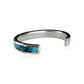 Sleek Channeled Cuff with Chip Inlay Turquoise and Coral by Lawrence Loretto