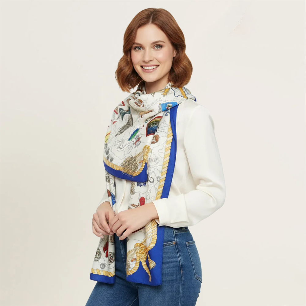 State of Oklahoma Silk Scarf by Ronda Roush