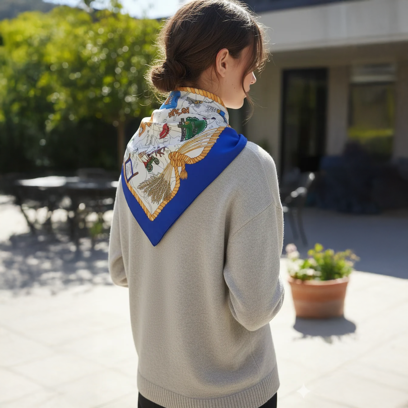 State of Oklahoma Silk Scarf by Ronda Roush