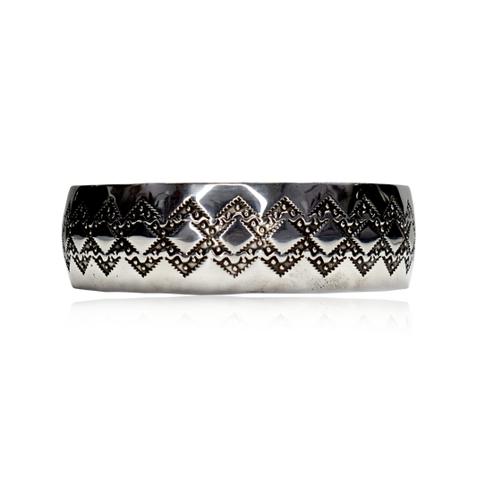 Sterling Silver Stairstep Bangle by Douglas Etsitty