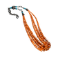 Zia Mountain Three Strand Spiny Oyster Necklace with Sleeping Beauty Turquoise and Pillow Bead Chain