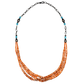Zia Mountain Three Strand Spiny Oyster Necklace with Sleeping Beauty Turquoise and Pillow Bead Chain